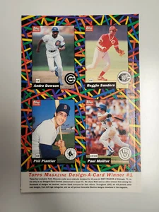 Topps Magazine 1991 Design-A-Card Winner #1 Sheet of 4 MLB Player Cards - Picture 1 of 2