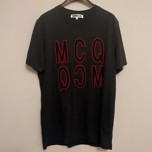 SIZE L - Black MCQ Alexander McQueen - Graphic Stretch Mens Slogan T-Shirt - Picture 1 of 5