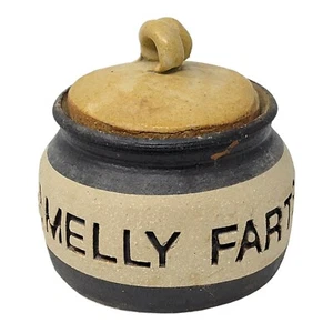 Smelly Farts Jar Pottery Lidded 4" Funny Gag Joke Novelty Mens Clay With Lid - Picture 1 of 16