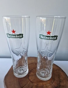 2 X New Heineken 1 Pint Beer Schooner Tall Glasses - Picture 1 of 1