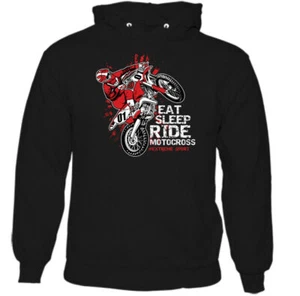 Eat Sleep Motocross Mens Funny Hoodie Dirt Bike Scrambler MotoX Motorbike Biker - Picture 1 of 18