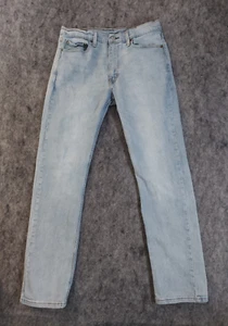 Levis Jeans Mens 32x31 Blue 513 Slim Straight Fit Light Wash Denim Cotton Blend - Picture 1 of 11