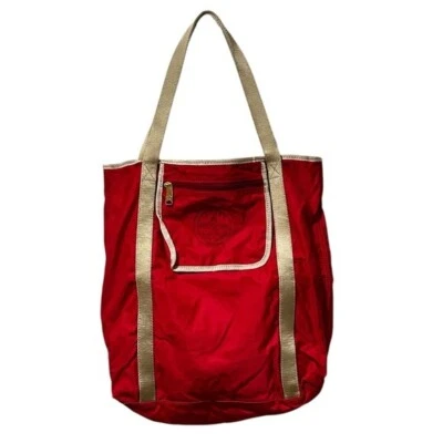 Bolso Shopper Lauren Ralph Lauren Rojo Pliega para Viaje Vintage Bordado Foto 1 de 4