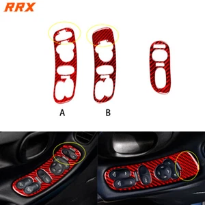 Cubierta del panel elevador de ventana de fibra de carbono roja 2 piezas para Corvette C5 1998-2004 - Imagen 1 de 9