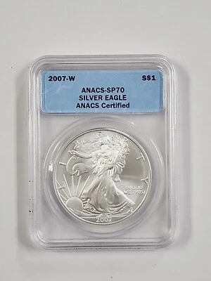 2007 W Burnished Silver Eagle ANACS SP 70 - Image 1 of 2