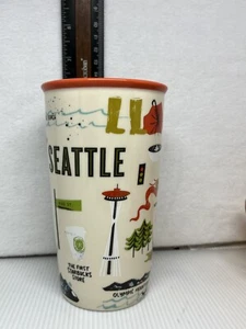 Taza de viaje Starbucks Seattle Sasquatch Bigfoot 2017 cerámica vaso sin tapa 12 oz - Imagen 1 de 11