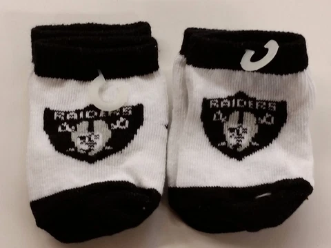 NFL Infant Baby Socks (Size 12-18 Months) Oakland Raiders (2 Pair) Cover