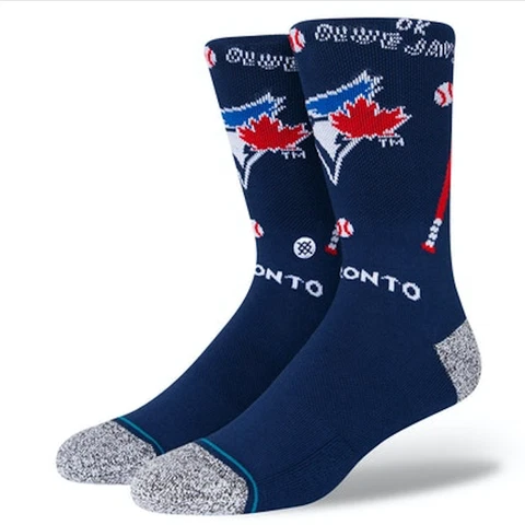 Men's Toronto Blue Jays MLB Baseball Stance Landmark Crew Socks - Size Large Cover
