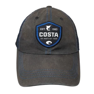 Costa Del Mar See What's Out There Strapback Trucker Hat Black One Size 6 Panel - Picture 1 of 9