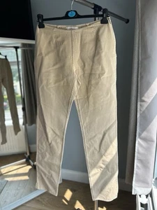 Michael Kors Women’s Beige Zip Up Trouser W-28” L-31” Italian Made Designer - Picture 1 of 12