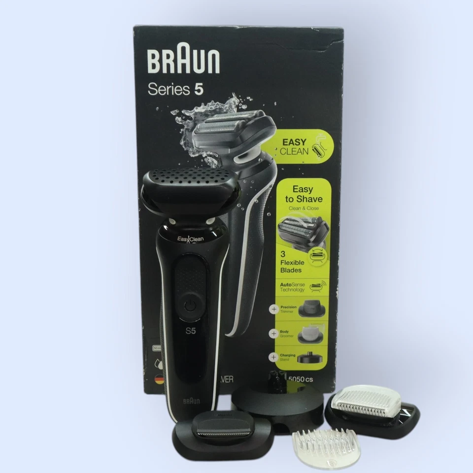 Maquinilla de afeitar eléctrica Braun Series 5 5050cs para hombre, afeitadora de lámina en seco y húmedo - plateada Foto 1 de 1
