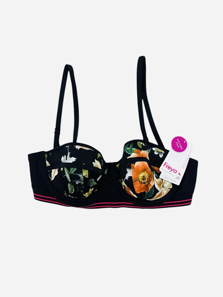 Top de natación de bikini Freya GYPSY Club Envy con aros acolchado bandeau, EE. UU. 30DDD, UK 30E Foto 1 de 1