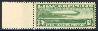 United States 1930 65c Graf Zeppelin Scott# C13 Mint XF OG NH Gem w/ Small Stain - Image 1 of 2