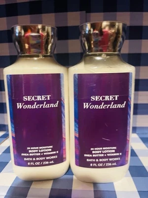 LOTE DE 2 LOCIONES CREMA BATH & BODY WORKS SECRET WONDERLAND MANOS GRANDES 8 OZ 24 HR Foto 1 de 2