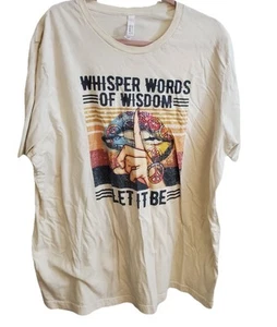 Beatles Song “Whisper Words Of Wisdom Let It Be” Size 3XL Short Sleeve Shirt - Picture 1 of 4