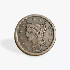 1856 Large Cent Braided Hair U.S Coin - Picture 1 of 2
