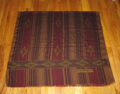 Salvatore Ferragamo бордовая зеленая золотистая полосатая шерсть? Шарф надежном 37 «x 65» - Изображение 1 из 3