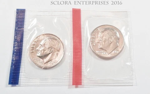 1987 P & D Roosevelt Dime Set (2 Coins) *MINT CELLO* *FREE SHIPPING* Cover