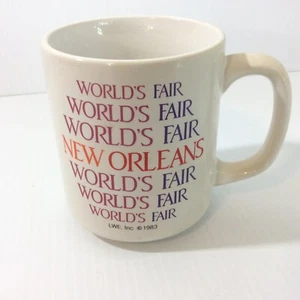 Taza de café vintage 1984 NEW ORLEANS WORLD FAIR recuerdo viaje - Imagen 1 de 12