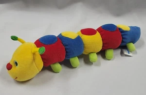 Vintage Just Friends Stuffed Plush Caterpillar Baby Toy Blue Red Yellow Soft - Picture 1 of 4