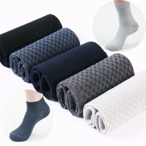 10 Pairs/lot Bamboo Fiber Socks Breathable Compression Casual Long Socks For Men - Picture 1 of 38