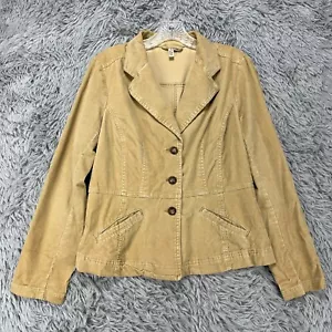 VTG St. John's Bay Corduroy Jacket Women's M Khaki Button Y2K Preppy Retro - Picture 1 of 11