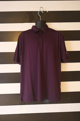 Greg Norman Play Dry Men’s Polo Shirt Logo Shark Sleeve Violet Size L Foto 1 de 4
