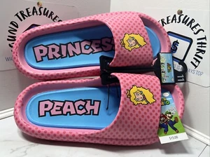 NEW Princess Peach Super Mario Girls' Slip-On Slide Sandals - Adult Size 11 - Picture 1 of 6