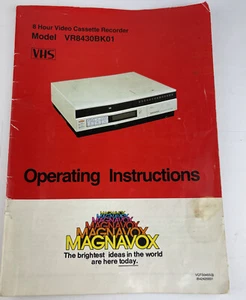 Folleto de instrucciones de funcionamiento VHS Magnavox de colección modelo VR8430BK01 VCR manual - Imagen 1 de 3