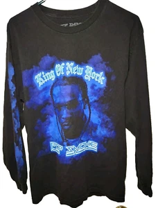 Black Long Sleeve T-Shirt Pop Smoke King of New York Rap Tee Mens Size Large Rap - Picture 1 of 6