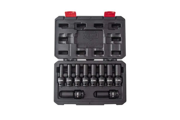 Sunex 2658 10pc 1/2 DEEP Metric 6pt Universal Impact Sockets Set Tools Drive - Image 1 of 1