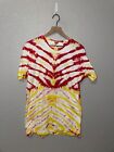 1980s Fruit Of The Loom Vintage Red Yellow Tie Dye Shirt 80s USA Made Tee L Lare