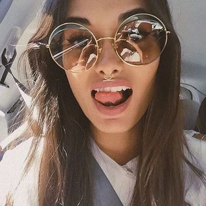 Oversized Hippe Bohemian 70's Round Circle Frame Large Sunglasses Womens Shades - Bild 1 von 6