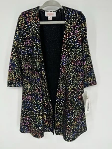 NWT LuLaRoe Girls Sariah Sweater Duster Rainbow Metallic Elegant Sz 2 - Picture 1 of 2