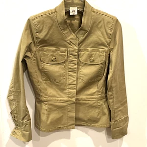CAbi Canvas Camp Jacket Womens Size S Small Tan Cotton Button Long Sleeve 5477 - Picture 1 of 6
