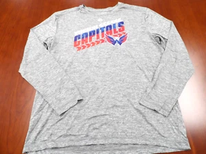 MAJESTIC NHL WASHINGTON CAPITALS GRAY PEFORMANCE LONG SLEEVE SHIRT SIZE L - Picture 1 of 4