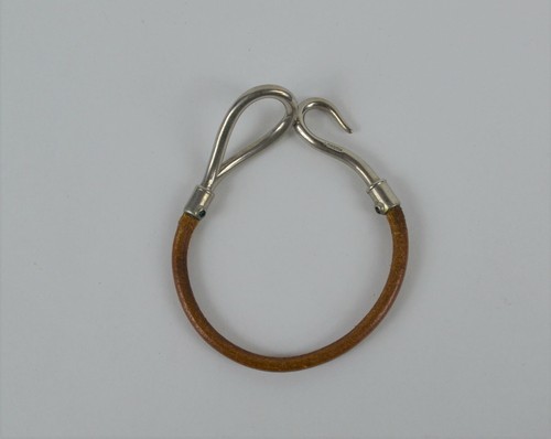 HERMÈS Autentico Bracciale Bracciale Jumbo Argento Marrone Pelle Hermes Usatoge