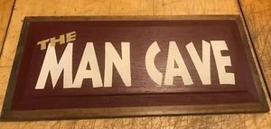 Salt Box Wood Signs Hand Crafted & Painted “THE MAN CAVE” 18.5”x 8.5” - Picture 1 of 6