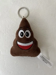 "Llavero de felpa emoji caca marrón bordado cara sonriente 3,5"" x 4,5""" - Imagen 1 de 5