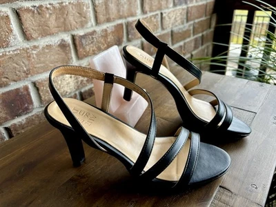 NATURALIZER Brenta Negro Tacones con Tiras Talla 8.5M Clásico Tradicional  Foto 1 de 4