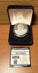 Highland Mint Rick Mirer Collectors .999 Silver Coin One Troy Ounce With Case - Picture 1 of 2