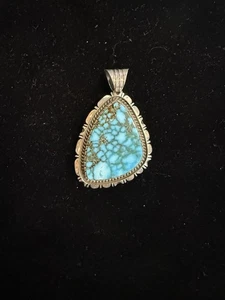 Colgante Navajo Kevin Ramone Kingman Turquesa Plata de Ley - Imagen 1 de 6