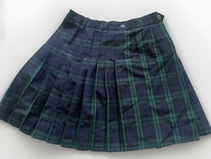 Flynn & O'Hara Skort Girls School Uniform Plaid Navy Green White 16T Wrap Around - Picture 1 of 8