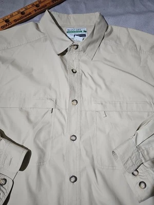 ExOfficio Shirt Mens XL Beige Vented Performance Flap Pocket Outdoor Fishing - Image 1 of 4