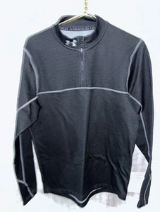 Under Armour Shirt Mens Large Running Coldgear Pullover Black Insulated Sweater - Picture 1 of 4