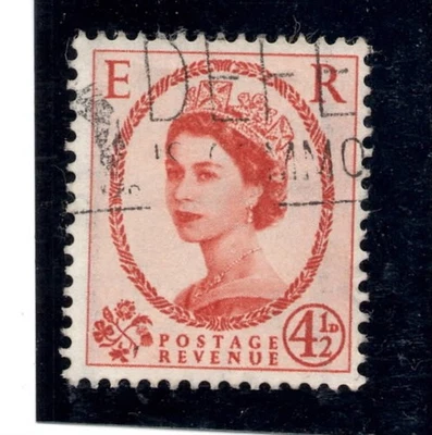 G,.B. - SG. 594  :  1958 " 4 1/2d. Multiple Crown GRAPHITE LINED " . - Image 1 of 2