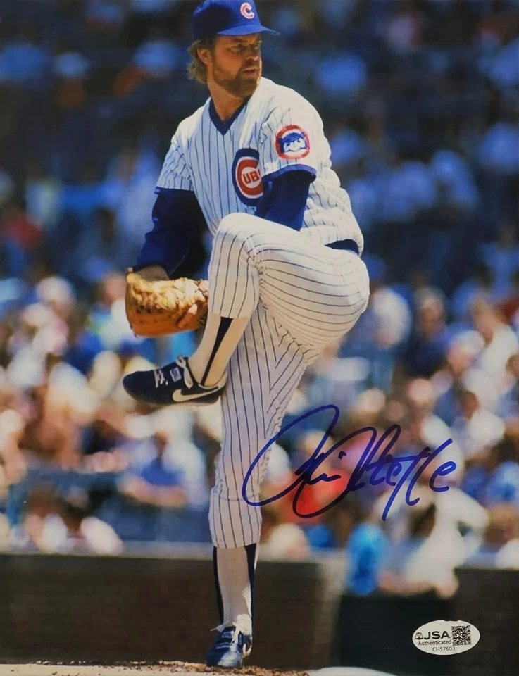RICK SUTCLIFFE Signed 8x10 Chicago Cubs Autographed Photo Pinstripe Jersey JSA - Image 1 of 1