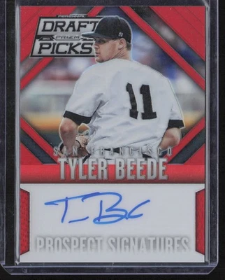 Prizm Perennial Draft Picks #14 2014 Tyler Beede Prospect Signatures rojo #/100 Foto 1 de 2