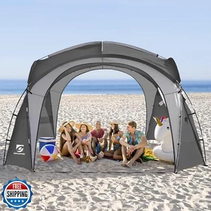 Tienda de playa UNICAMPER 12 X 12 pies grande UPF50+ toldo emergente con 2 piezas pared lateral - Imagen 1 de 5
