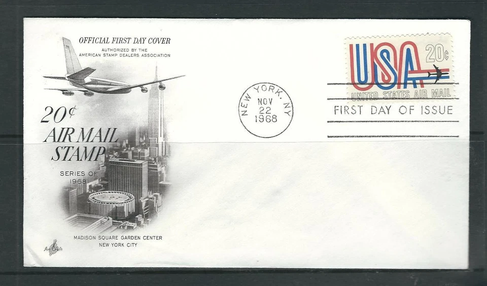 US Scott # C75 USA And Jet FDC. Artcraft Cachet - Image 1 of 1